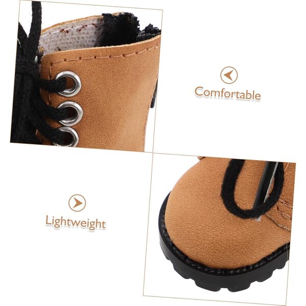 ERINGOGO Mini Stivaletti per Bambole BJD in Materiale Robusto Marrone Chiaro