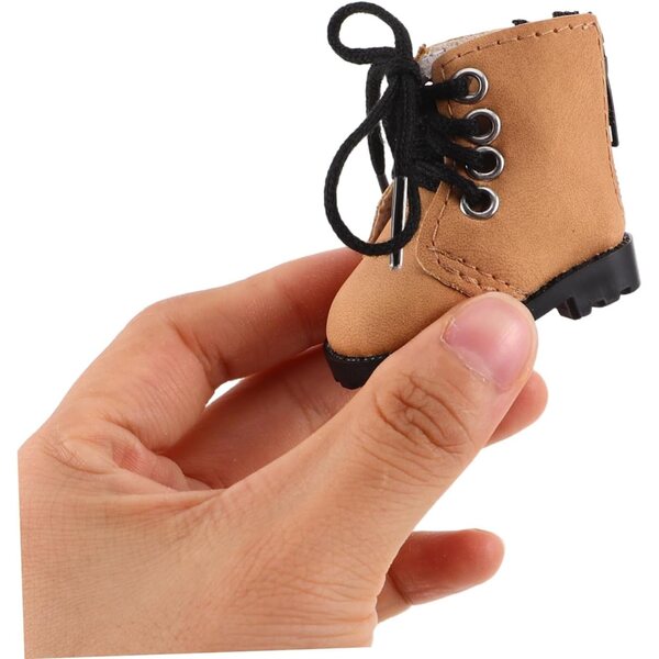 Stivali Miniatura per Bambole BJD Marrone Chiaro Accessori Rifiniti e Realistici
