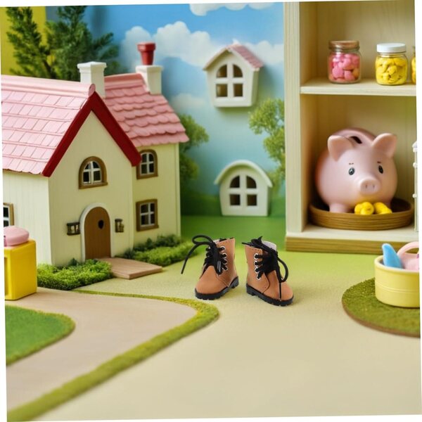 Miniaturstiefel für BJD-Puppen 20 cm, leicht und genäht, Zubehör für Puppenhäuser