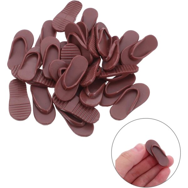 50 Sandali Miniatura Marroni per Bambole 11 Pollici - Infradito Estivi Realistici