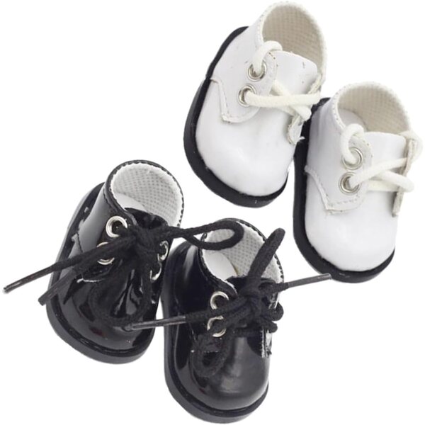 Miniaturschuhe für Puppen 2 Paar aus Leder 20 cm - Kreatives Zubehör für Puppenhäuser