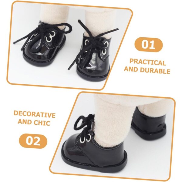 Miniaturschuhe für Puppen 2 Paar aus Leder 20 cm - Kreatives Zubehör für Puppenhäuser