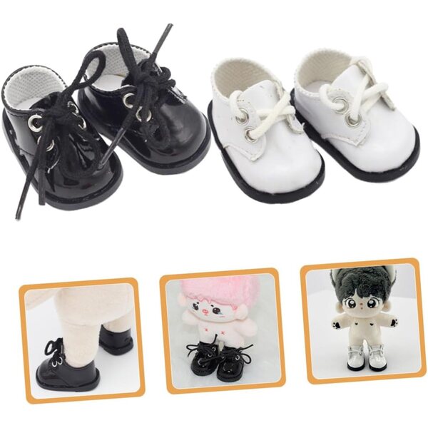 Miniaturschuhe für Puppen 2 Paar aus Leder 20 cm - Kreatives Zubehör für Puppenhäuser