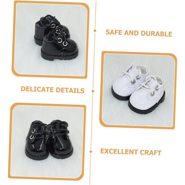 Miniaturschuhe für Puppen 2 Paar aus Leder 20 cm - Kreatives Zubehör für Puppenhäuser