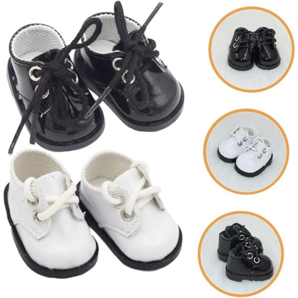 Miniaturschuhe für Puppen 2 Paar aus Leder 20 cm - Kreatives Zubehör für Puppenhäuser