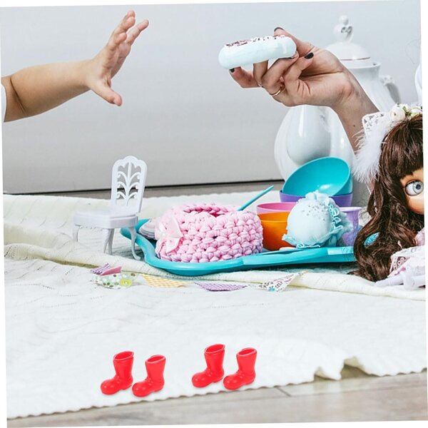 ERINGOGO 50 Mini Scarpe per Bambole in Plastica, Stivali Decorativi in Miniatura