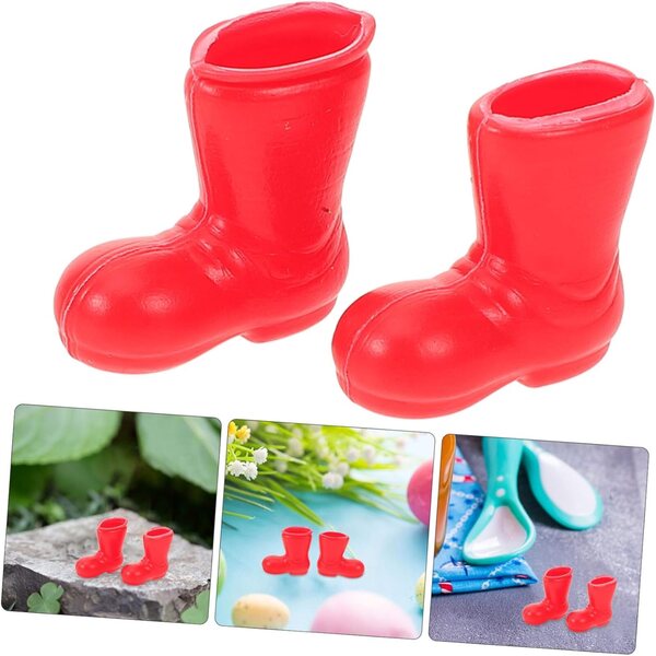 ERINGOGO 50 Mini Scarpe per Bambole in Plastica, Stivali Decorativi in Miniatura