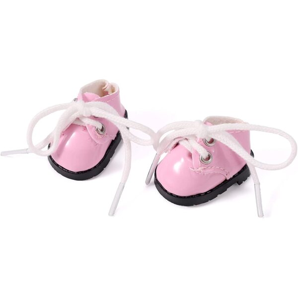 Mini scarpe rosa per bambole 4x2,5 cm in pelle PU, accessori moda e regalo