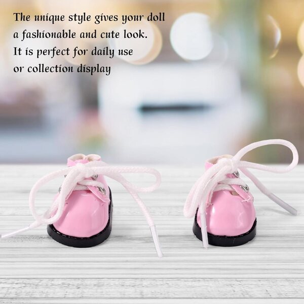 Mini scarpe rosa per bambole 4x2,5 cm in pelle PU, accessori moda e regalo
