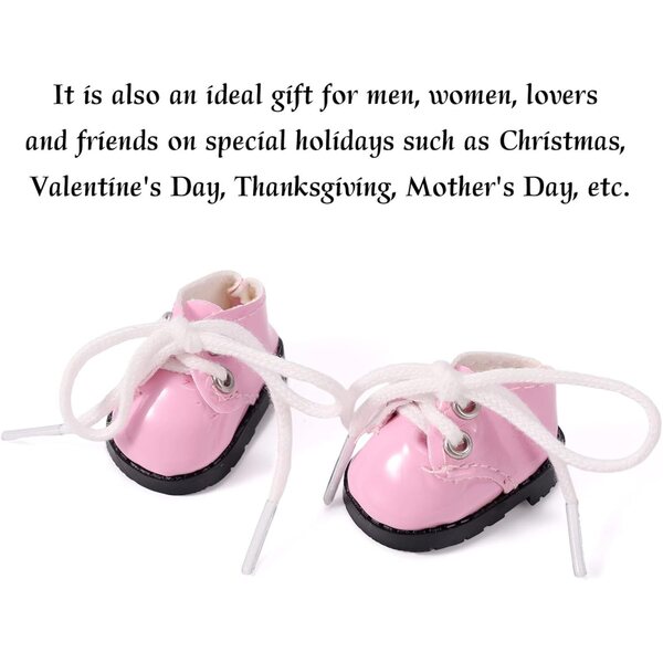 Mini scarpe rosa per bambole 4x2,5 cm in pelle PU, accessori moda e regalo