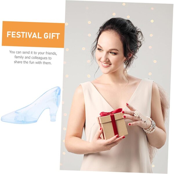 BESTonZON 12 Mini Scarpe Cristallo Trasparenti Decorazioni Eleganti per Casa e Ufficio