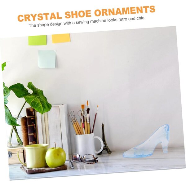 BESTonZON 12 Mini Scarpe Cristallo Trasparenti Decorazioni Eleganti per Casa e Ufficio