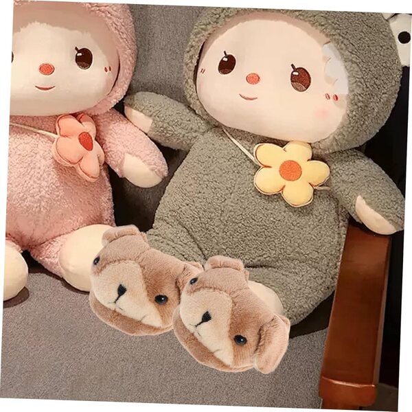 BESTonZON Pantofole in Peluche Animali Morbide per Bambole Accessori Miniatura