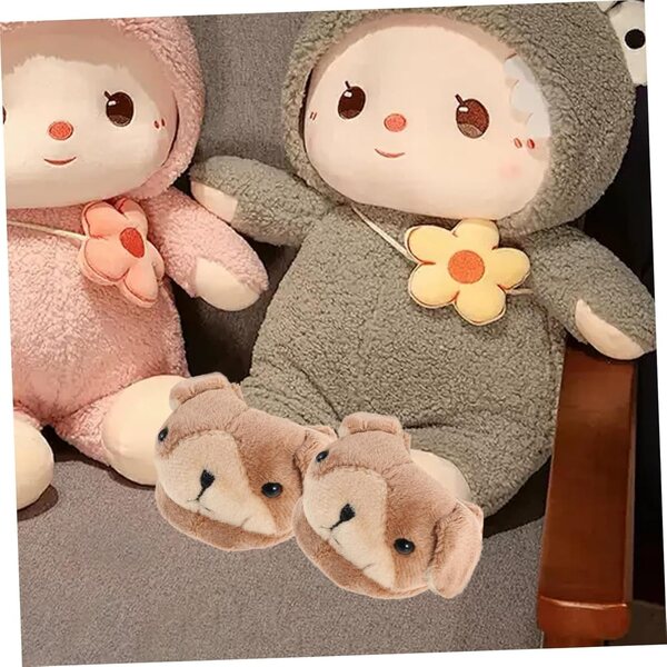 iplusmile Plüsch-Hausschuhe mit Tiermotiv für Puppen, 8 x 6 x 4 cm – warm und weich