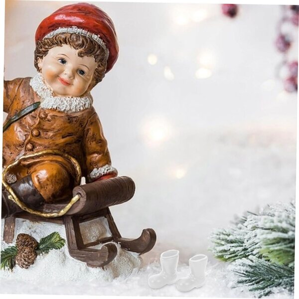 STOBAZA 24 Mini Stivali di Natale in Plastica per Decorazioni Fai da Te Festive
