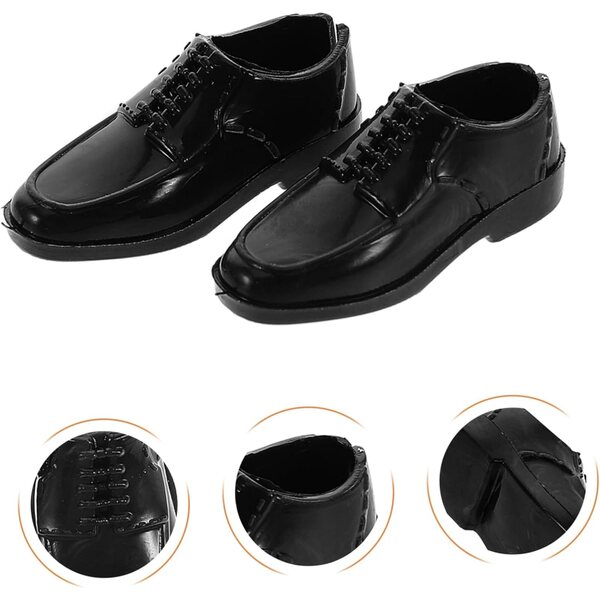 10 Paar schwarze Herrenschuhe im Maßstab 1:6 für 11-Zoll-Puppen und Actionfiguren