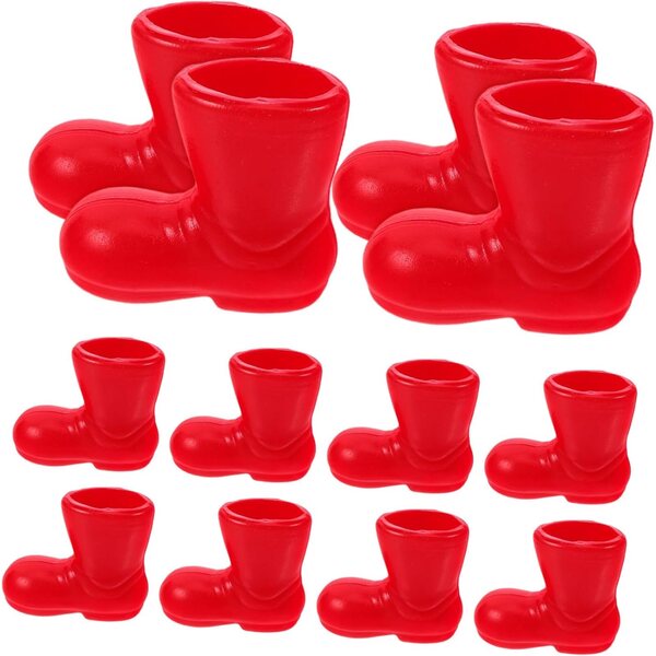 SOLUSTRE 6 Paar Weihnachtsmann-Ministiefel für Puppenhäuser und Weihnachtsdekorationen