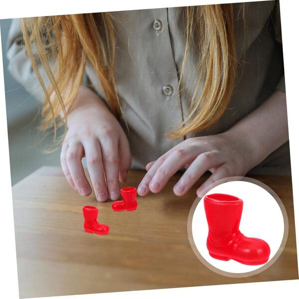 SOLUSTRE 6 Paar Weihnachtsmann-Ministiefel für Puppenhäuser und Weihnachtsdekorationen