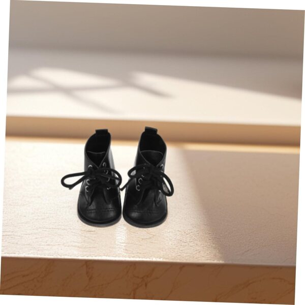 Schwarze Puppenschuhe aus Kunstleder, 2 Paar – Modeaccessoires für 18-Zoll-Puppen