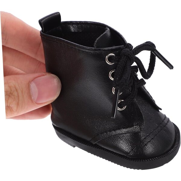 Schwarze Puppenschuhe aus Kunstleder, 2 Paar – Modeaccessoires für 18-Zoll-Puppen