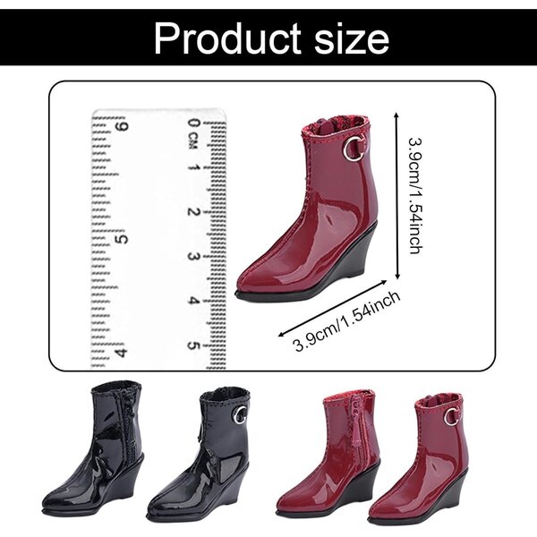 Hohle rote Stiefel für 12-Zoll-Puppen – 1/6 Actionfigur Modeschuhe
