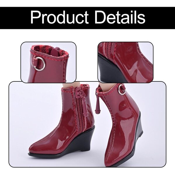 Hohle rote Stiefel für 12-Zoll-Puppen – 1/6 Actionfigur Modeschuhe