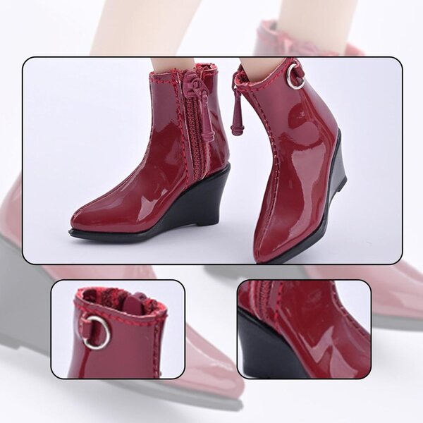 Hohle rote Stiefel für 12-Zoll-Puppen – 1/6 Actionfigur Modeschuhe
