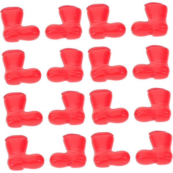 50 pezzi Mini Scarpe Rosse in Plastica per Bambole e Decorazioni Creative