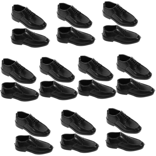 BESPORTBLE 10 Paar schwarze Kunststoffschuhe für 11 Zoll 1/6 Puppen – männliche Miniaturen
