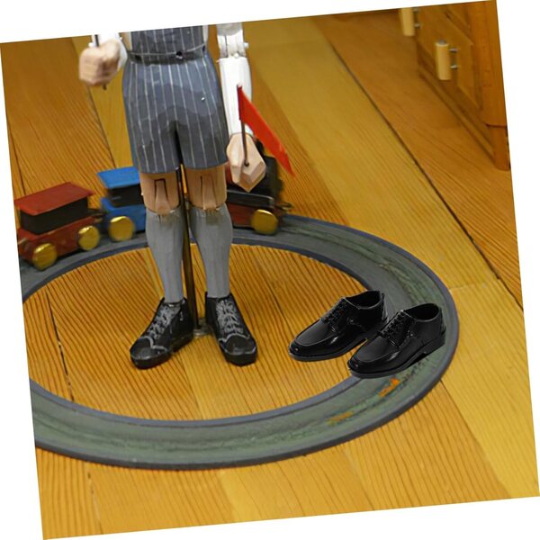 BESPORTBLE 10 Paar schwarze Kunststoffschuhe für 11 Zoll 1/6 Puppen – männliche Miniaturen