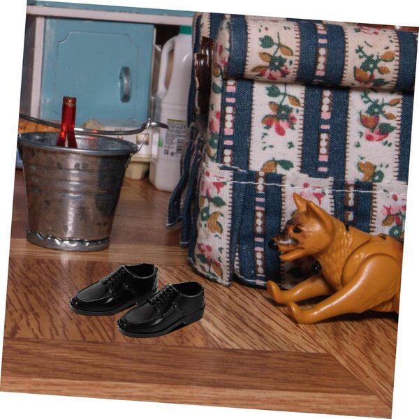 BESPORTBLE 10 Paar schwarze Kunststoffschuhe für 11 Zoll 1/6 Puppen – männliche Miniaturen