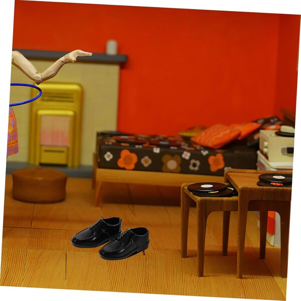 BESPORTBLE 10 Paar schwarze Kunststoffschuhe für 11 Zoll 1/6 Puppen – männliche Miniaturen