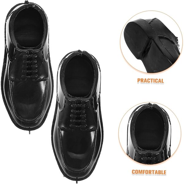 BESPORTBLE 10 Paar schwarze Kunststoffschuhe für 11 Zoll 1/6 Puppen – männliche Miniaturen