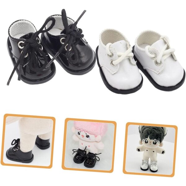 BESPORTBLE Mini-Schuhe für 20-cm-Puppen, Accessoires aus strapazierfähigem Leder und kreative Dekorationen