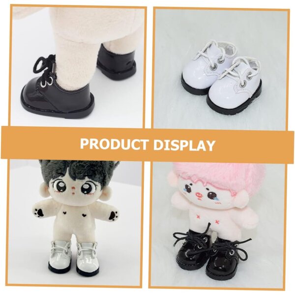 BESPORTBLE Mini-Schuhe für 20-cm-Puppen, Accessoires aus strapazierfähigem Leder und kreative Dekorationen