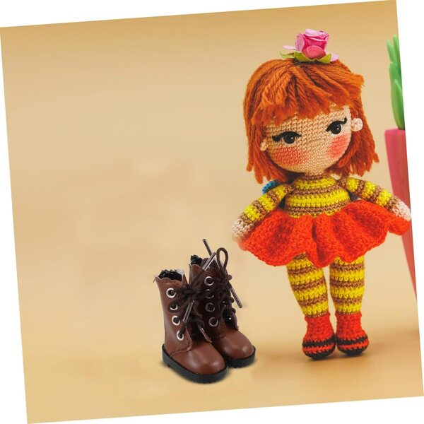Beaupretty Braune, hohe Plüschstiefel für 30-cm-BJD-Puppen – Gelenkschuhe