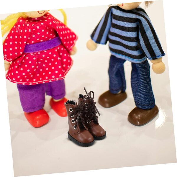 Beaupretty Braune, hohe Plüschstiefel für 30-cm-BJD-Puppen – Gelenkschuhe