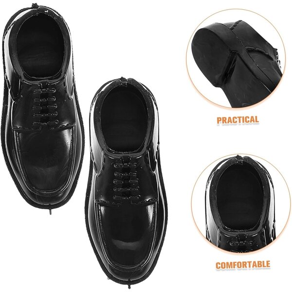 BESPORTBLE 10 Paar schwarze Miniatur-Herrenschuhe 1/6 30 cm für Puppen und Miniaturhäuser