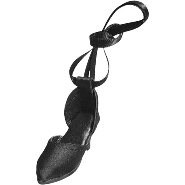 Scarpe con Tacco Alto per Bambole 1/6 in Pelle Sintetica e Design a Lacci Nero