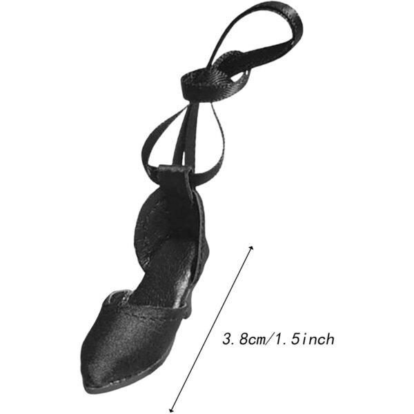 Scarpe con Tacco Alto per Bambole 1/6 in Pelle Sintetica e Design a Lacci Nero