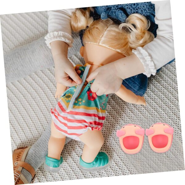BESPORTBLE Miniatur-Schuhe in zartem Rosa mit Cartoon-Tier-Design für Sammlungen und Spiele