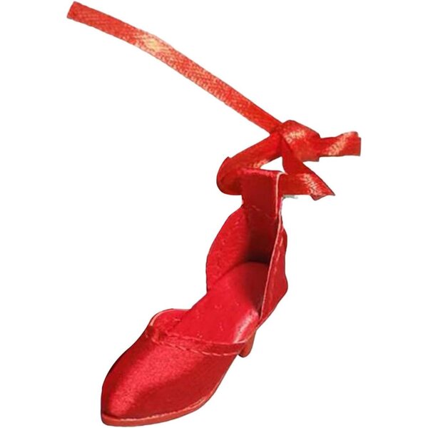 Elegante rote Schuhe mit Schnürsenkeln für 1/6 Puppen aus Kunstleder und Wildleder