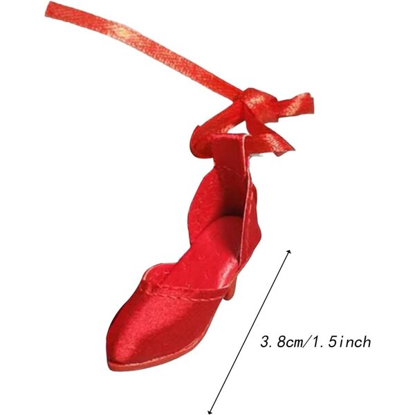 Elegante rote Schuhe mit Schnürsenkeln für 1/6 Puppen aus Kunstleder und Wildleder