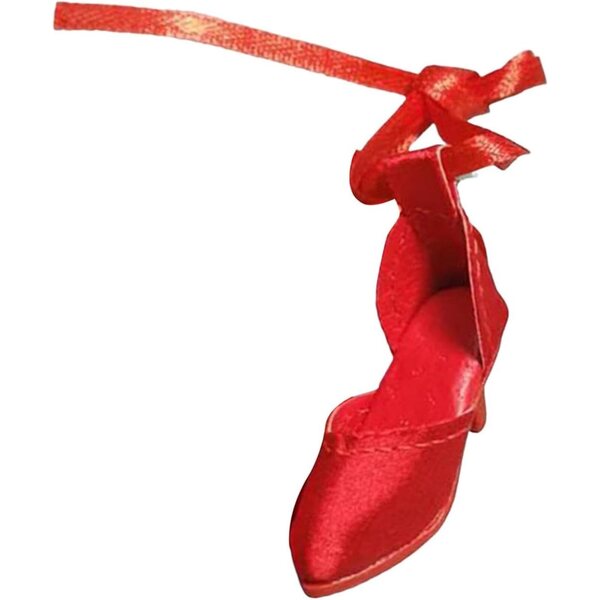 Elegante rote Schuhe mit Schnürsenkeln für 1/6 Puppen aus Kunstleder und Wildleder