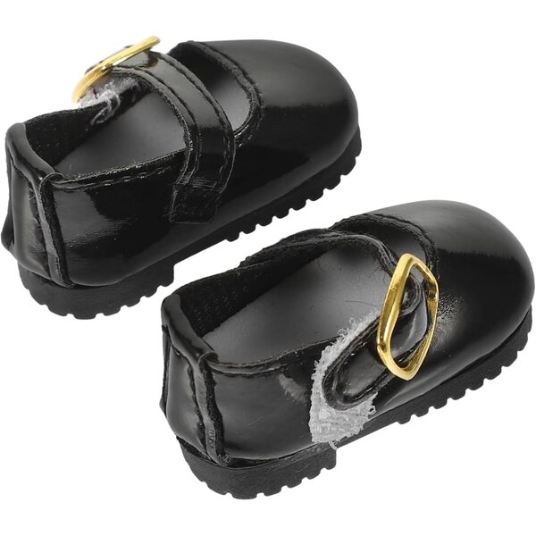 ERINGOGO Mini Scarpe nere BJD 4,5 cm per bambole da 30 cm - accessorio PU