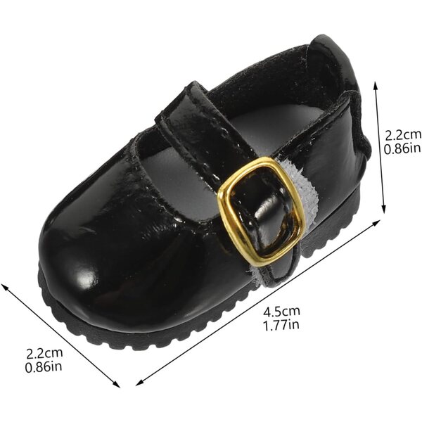 ERINGOGO Mini Scarpe nere BJD 4,5 cm per bambole da 30 cm - accessorio PU