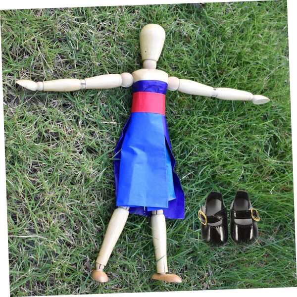 ERINGOGO Mini Scarpe nere BJD 4,5 cm per bambole da 30 cm - accessorio PU