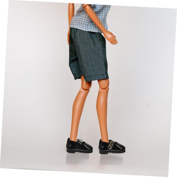 ERINGOGO Mini Scarpe nere BJD 4,5 cm per bambole da 30 cm - accessorio PU