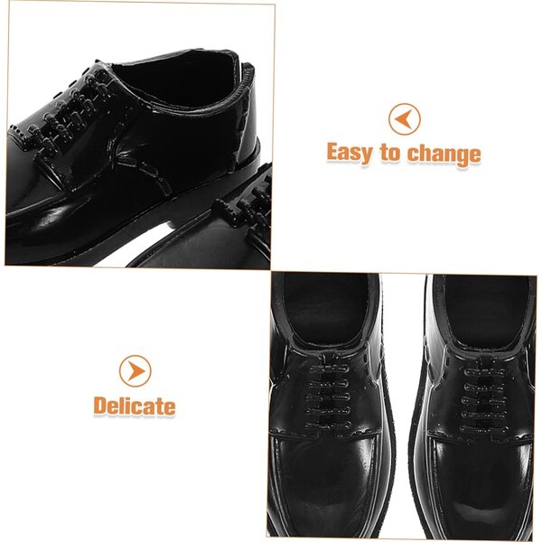 ORFOFE 10 Paia Scarpe Miniature Nere Uomo per Dollhouse - Accessori 1/6 in Plastica