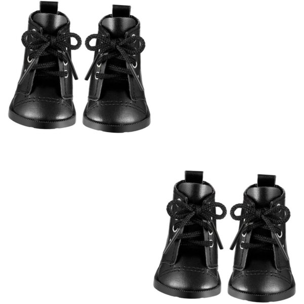 BESPORTBLE Mini-PU-Schuhe für 18-Zoll-Puppen – 2 Paar, schwarz, weich und bunt